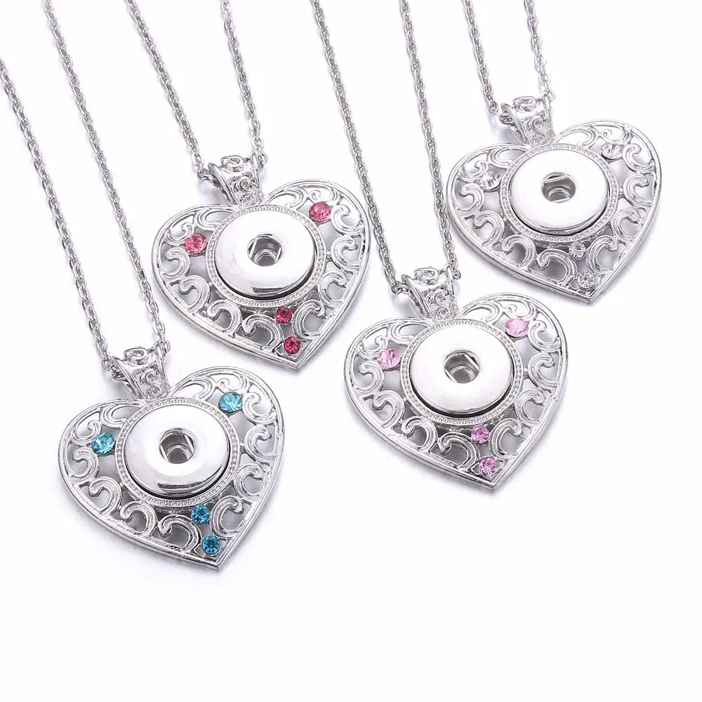 New Heart Snap Button Jewelry Necklaces Rhinestone Crystal Snap Necklace Fit DIY 20MM 18mm Snap Buttons Pendant Necklaces
New Heart Snap Button Jewelry Necklaces Rhinestone Crystal Snap Necklace Fit DIY 20MM 18mm Snap Buttons Pendant Necklaces