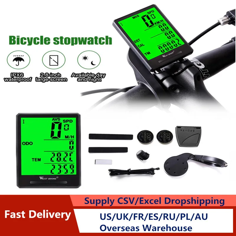 Bicycle Wireless Speedometer and Odometer IPX6 Waterproof Multi Function Cycle Bike Computer with LCD Backlight Display
Bicycle Wireless Speedometer and Odometer IPX6 Waterproof Multi Function Cycle Bike Computer with LCD Backlight Display