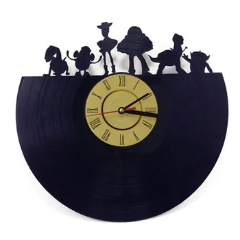 

Toy Story Wall Clock Modern Design Creative Black Clocks Classical Retro Style Vinyl LP CD Record Wall Watch Home Decor Silent