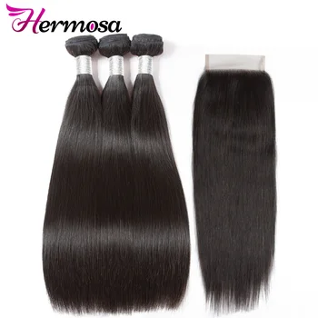 Hermosa Human Hair Bundles With Closure 3PCS Straight Hair Bundles With Closure Natural Color Remy Peruvian Hair Weave Bundles
Hermosa Human Hair Bundles With Closure 3PCS Straight Hair Bundles With Closure Natural Color Remy Peruvian Hair Weave Bundles