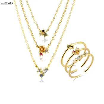 ANDYWEN 100% 925 Sterling Silver Rainbow Three Zircon Necklace Women Crystal Jewelry Round Circle Rings For European Jewelry
ANDYWEN 100% 925 Sterling Silver Rainbow Three Zircon Necklace Women Crystal Jewelry Round Circle Rings For European Jewelry
