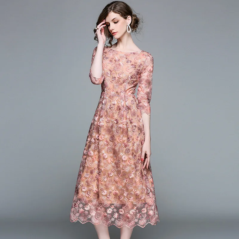 6168-Photo Shoot 2019 Spring Clothing New Style Embroided Dress Women's Mid-length Embroidery Debutante Waist Hugging Slimming A 
6168-Photo Shoot 2019 Spring Clothing New Style Embroided Dress Women's Mid-length Embroidery Debutante Waist Hugging Slimming A