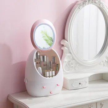 Women LED Light Makeup Organizer HD Mirror Cosmetic Storage Make up Box Creative Beauty Box Detachable Desktop Plastic Organizer
Women LED Light Makeup Organizer HD Mirror Cosmetic Storage Make up Box Creative Beauty Box Detachable Desktop Plastic Organizer