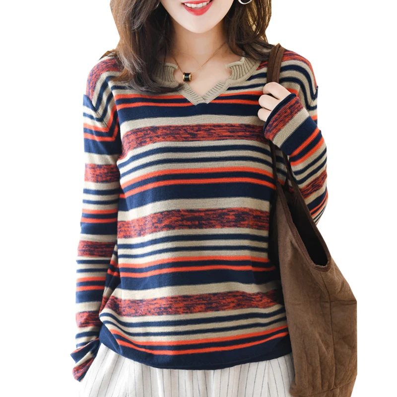 shintimes Striped Tshirt Women New Arrivals 2019 Fall Winter Vogue V-Neck Cotton Long Sleeve Shirt Female Casual Tee Shirt Femme
shintimes Striped Tshirt Women New Arrivals 2019 Fall Winter Vogue V-Neck Cotton Long Sleeve Shirt Female Casual Tee Shirt Femme