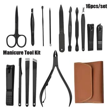 16 Piece Set Pedicure and Nail Tool Set Black Nail Scissors Manicure Tool Set Dead Skin Removal Care Tool
16 Piece Set Pedicure and Nail Tool Set Black Nail Scissors Manicure Tool Set Dead Skin Removal Care Tool