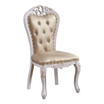 European style solid wood dining chair simple home stool leisure restaurant desk chair back chair french carved white chair
European style solid wood dining chair simple home stool leisure restaurant desk chair back chair french carved white chair