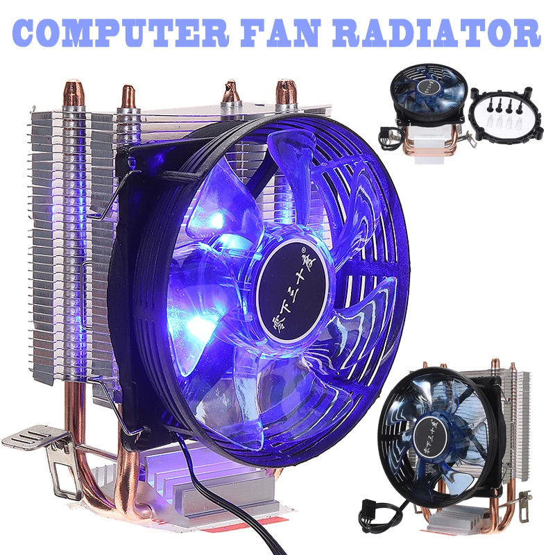 New Arrival Blue LED CPU Cooler Fan Heatsink for Intel LGA1155 /775/AMD AM4/AM3+/AM3/AM2+ Fans Cooling Computer Accessories | Компьютеры и
