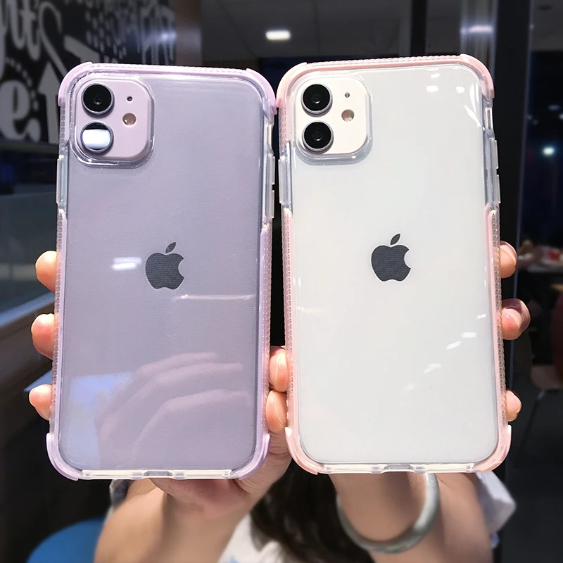 Прозрачный чехол с полным корпусом для iPhone 12 11 Pro Max X XS XR 7 8 6s 6 Plus двухслойная