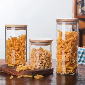1 pc Glass Jar Clear Food Storage Canister with Bamboo Lid for Loose Tea Coffee Bean Sugar
1 pc Glass Jar Clear Food Storage Canister with Bamboo Lid for Loose Tea Coffee Bean Sugar