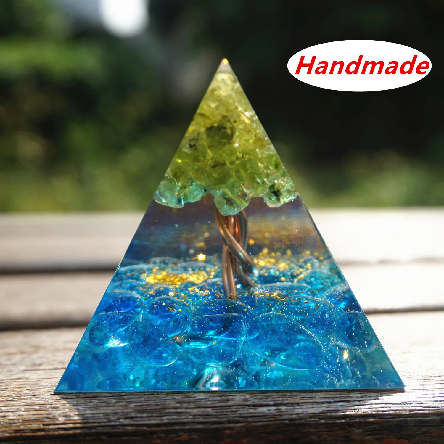 Blue Crystal 50MM Orgone Pyramid Peridot Cristal Tree of Life Copper Wire Reiki Energy Healing Crystal Handmade Natural Stone
Blue Crystal 50MM Orgone Pyramid Peridot Cristal Tree of Life Copper Wire Reiki Energy Healing Crystal Handmade Natural Stone