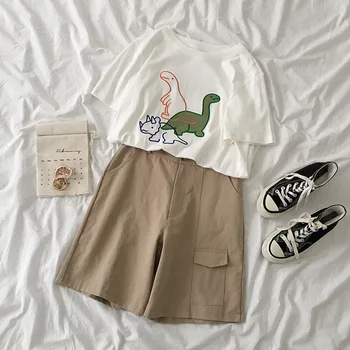 Summer Harajuku Short Set Women Casual White Embroidery Loose T-shirt + High Waist Safari Style Cropped Shorts Matching Set
Summer Harajuku Short Set Women Casual White Embroidery Loose T-shirt + High Waist Safari Style Cropped Shorts Matching Set