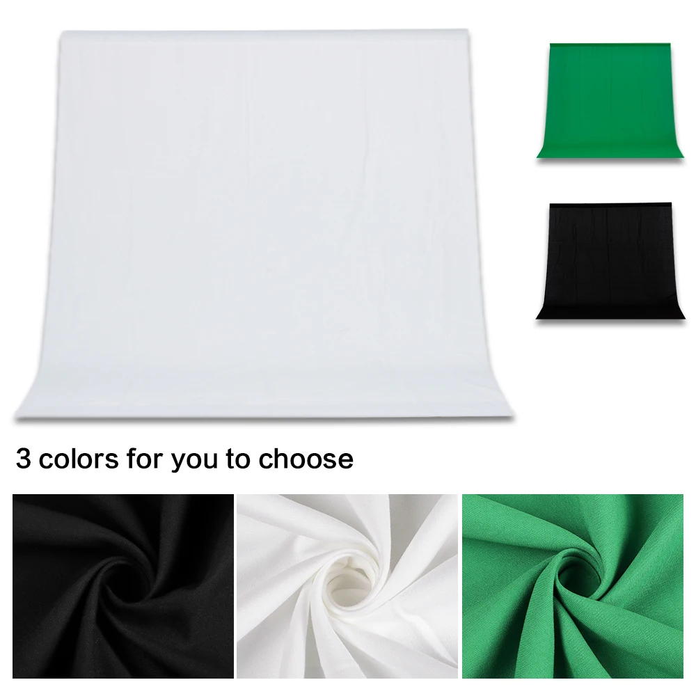 

White Backdrop Cloth Black Green Color Cotton Textile Muslin Photo Backgrounds Studio Photography Screen Chromakey