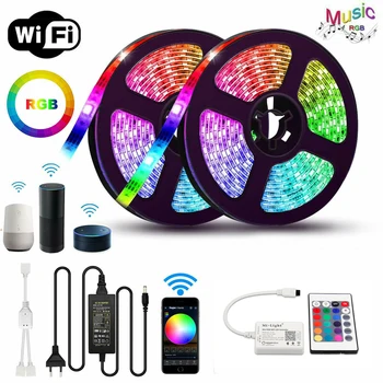 5M 10M WiFi 300 LED Strip Light RGB Tape Diode Works With Alexa IFFFT 5050 Smart Phone Flexible Ribbon Lamp led strip set
5M 10M WiFi 300 LED Strip Light RGB Tape Diode Works With Alexa IFFFT 5050 Smart Phone Flexible Ribbon Lamp led strip set