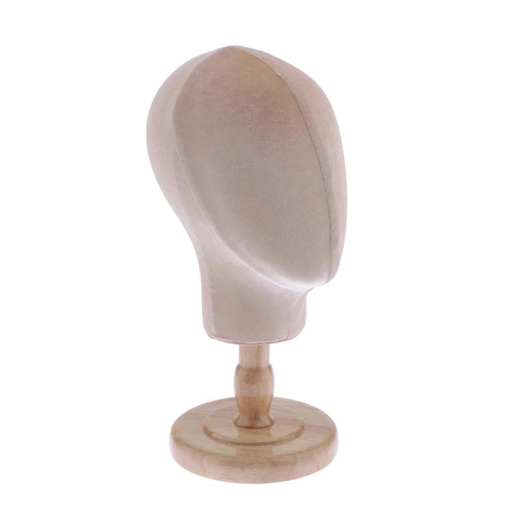 Cork Block Head Mannequin Head Wig Display Styling Head with Wooden Stand Holder, Detachable Cork Block Head Mannequin Head Wig Display Styling Head with Wooden Stand Holder, Detachable