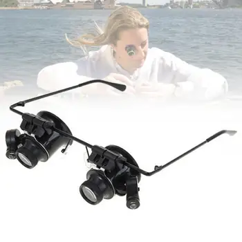 Binocular Glasses Type 20X Watch Jewellery Repair Magnifier With LED Light 
Binocular Glasses Type 20X Watch Jewellery Repair Magnifier With LED Light