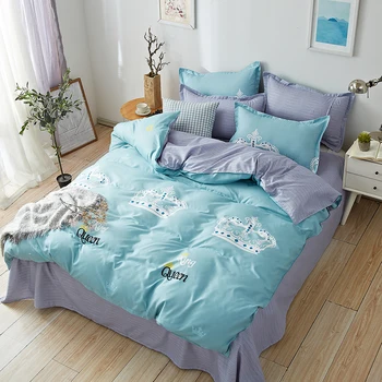 YuXiu Modern Style Crown Blue Grey Bedding Sets King Queen Full Twin Size Duvet Cover Set Stripe Flat Sheet Pillowcases 3/4Pcs
YuXiu Modern Style Crown Blue Grey Bedding Sets King Queen Full Twin Size Duvet Cover Set Stripe Flat Sheet Pillowcases 3/4Pcs