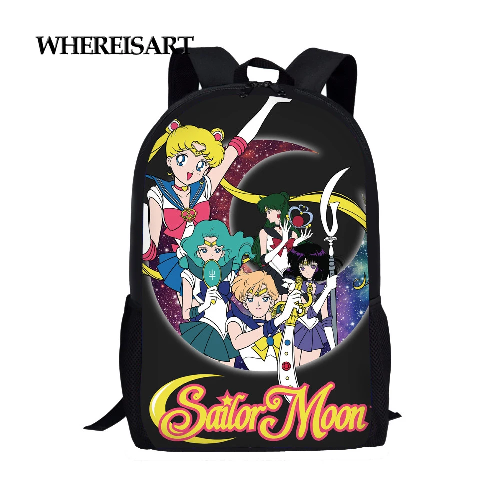 WHEREISART Sailor Moon Print School Bags Youth Girls Large Capacity Backpack Women Travel Bag Student Book Bag
WHEREISART Sailor Moon Print School Bags Youth Girls Large Capacity Backpack Women Travel Bag Student Book Bag
