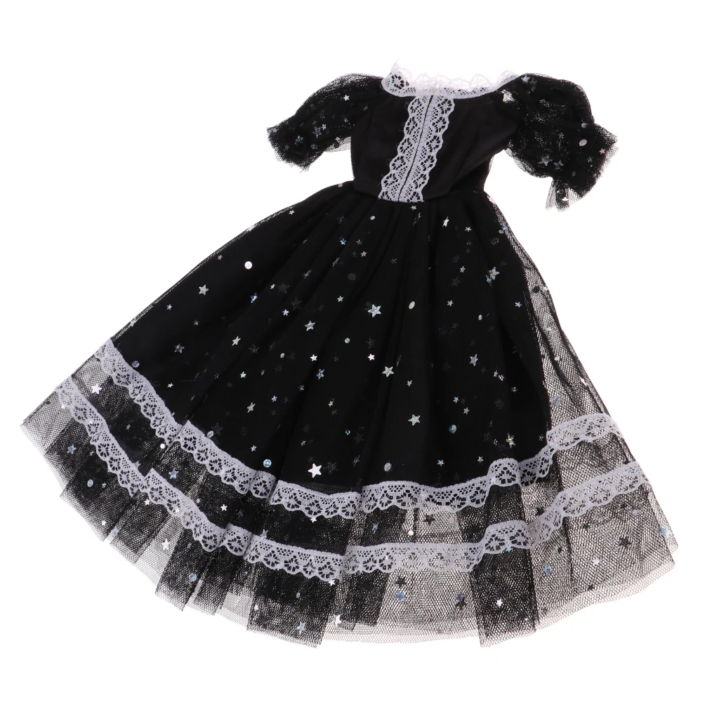 1/3 Sweet Black Short Sleeve Lace Gauzy Dress Skirt for BJD Night Lolita Doll DIY Accessories 1/3 Sweet Black Short Sleeve Lace Gauzy Dress Skirt for BJD Night Lolita Doll DIY Accessories