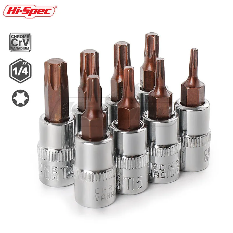 Hi Spec 8 шт. 1/4 шестигранный Набор торцевых головок адаптер Torx ключи ключ шлицевые