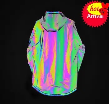 Colorful Reflective NEW Waterproof zipper Men Hooded Jackets Streetwear night shiny Nightclub punk singer Windbreaker Coat
Colorful Reflective NEW Waterproof zipper Men Hooded Jackets Streetwear night shiny Nightclub punk singer Windbreaker Coat