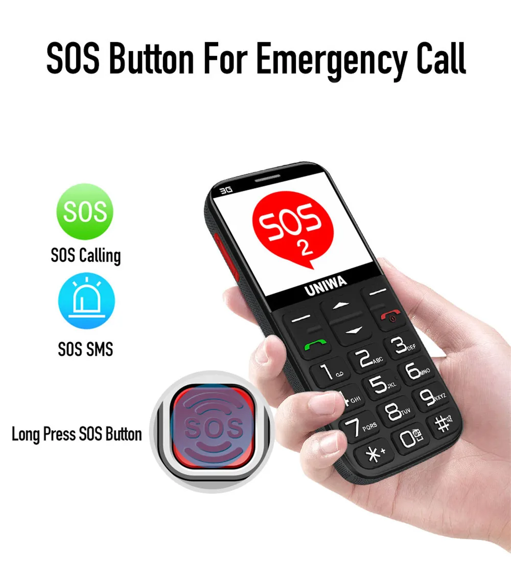 UNIWA V808G Mobile Phone Russian Keyboard 3G WCDMA Phone Strong Torch Senior Cellphone Elderly Big SOS Push-Button Phone Old Man
UNIWA V808G Mobile Phone Russian Keyboard 3G WCDMA Phone Strong Torch Senior Cellphone Elderly Big SOS Push-Button Phone Old Man