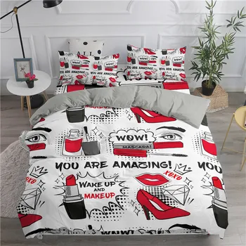 ZEIMON 3D Bedding Set Sexy Lips Lipstick Print Duvet Cover Set Bedclothes With Pillowcase Bed Set 2/3pc Home Textiles For Adults
ZEIMON 3D Bedding Set Sexy Lips Lipstick Print Duvet Cover Set Bedclothes With Pillowcase Bed Set 2/3pc Home Textiles For Adults