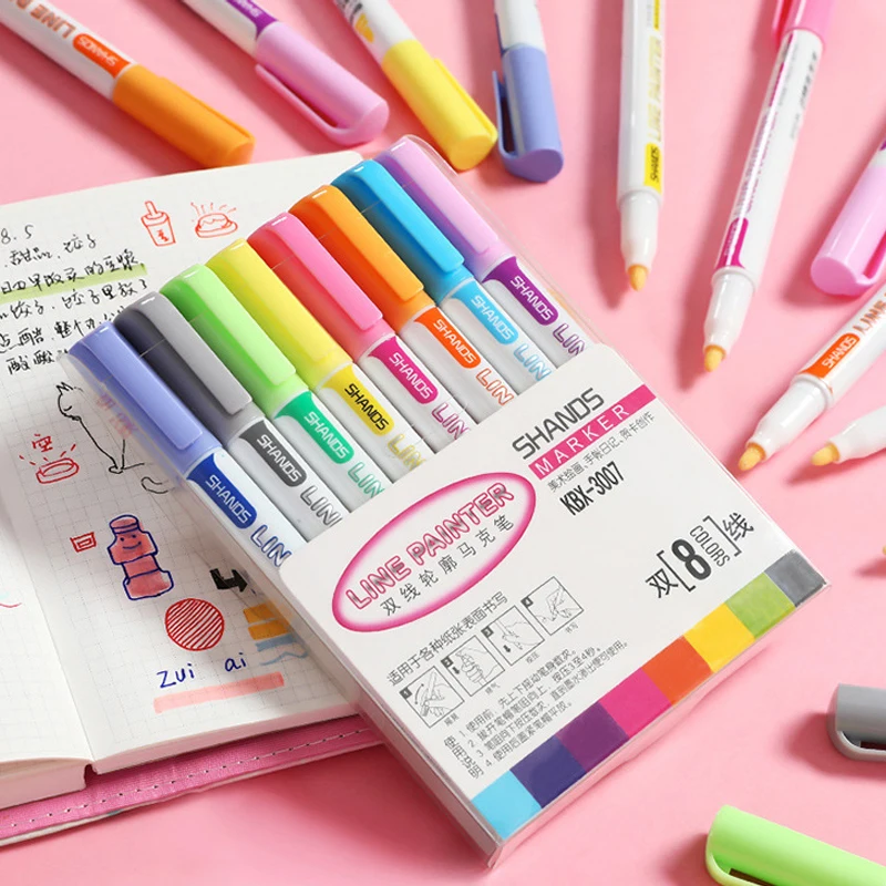 8pc/set Double Line Outline Pen Glitter Color Fluorescent Marker Metal Color Pen Handwriting Pen Color fluorescent marker
8pc/set Double Line Outline Pen Glitter Color Fluorescent Marker Metal Color Pen Handwriting Pen Color fluorescent marker