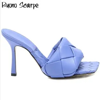New Sexy Slides Cross Woven High Heel Shoes Women Slippers Braided Open Toe Slides Slip On Ladies Shoes Summer Designer Slippers
New Sexy Slides Cross Woven High Heel Shoes Women Slippers Braided Open Toe Slides Slip On Ladies Shoes Summer Designer Slippers