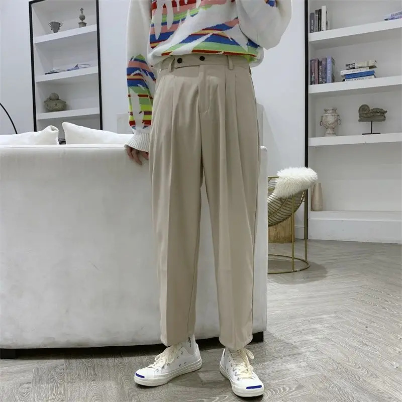 2020 Spring And Autumn New Youth Loose Solid Color Version Pleated Trousers Fashion Casual Nine-point Pants Black/grey/apricot
2020 Spring And Autumn New Youth Loose Solid Color Version Pleated Trousers Fashion Casual Nine-point Pants Black/grey/apricot