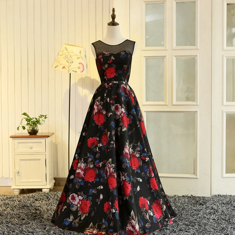 2020 A-Line Round Neck Sleeves Illusion Print Flower Prom Gowns Flower To Length Elegant Evening Dresses Long Woman Party Night
2020 A-Line Round Neck Sleeves Illusion Print Flower Prom Gowns Flower To Length Elegant Evening Dresses Long Woman Party Night