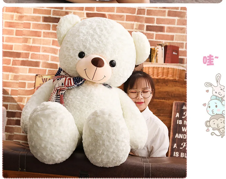 plush toy doll large teddy bear with scarf doll valentines day