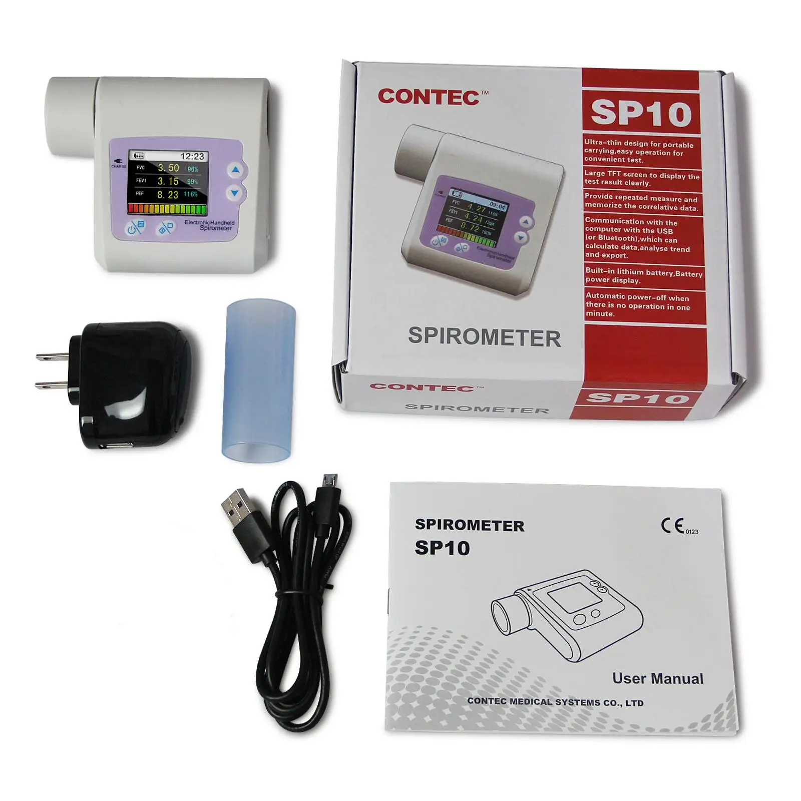 Цифровое устройство объема легких CONTEC SP10, спирометр, легочная функция, + мундштук
Цифровое устройство объема легких CONTEC SP10, спирометр, легочная функция, + мундштук