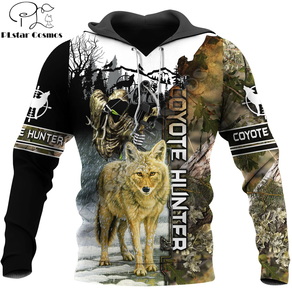 

Animal Coyote Camo Hunter 3D Printed Men Hoodie Harajuku Fashion Sweatshirt Unisex Casual Pullover sudadera hombre hoodies DW080