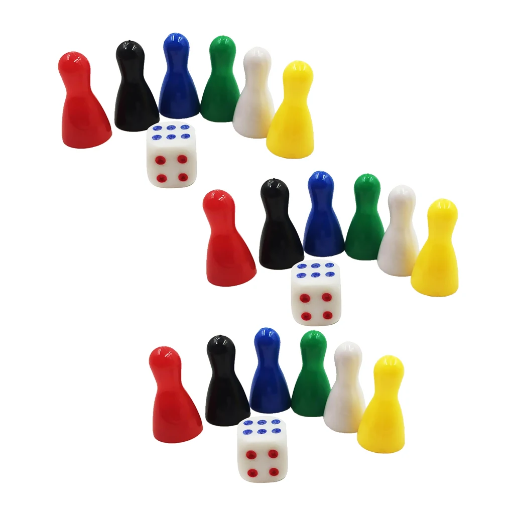 18x Colorful Pieces Pawn Chess Plastic Pieces Dice Board Card Games Gift DIY 18x Colorful Pieces Pawn Chess Plastic Pieces Dice Board Card Games Gift DIY