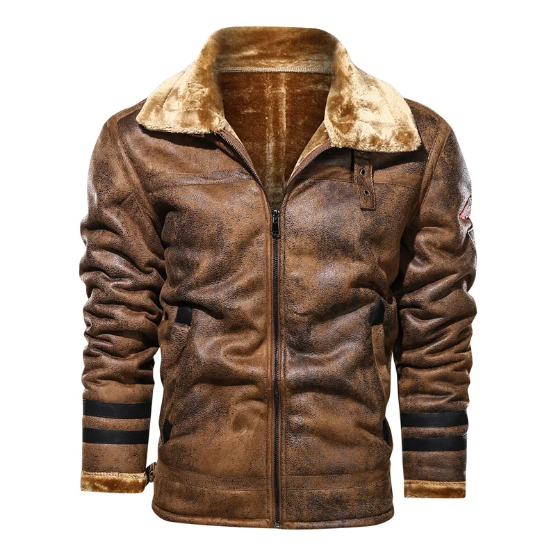 New Winter Men Cashmere Leather Jacket Men Loose Lapel Wool Motorcycle Jacket Men Casual Fashion Thickening Warm Brown Jacket
New Winter Men Cashmere Leather Jacket Men Loose Lapel Wool Motorcycle Jacket Men Casual Fashion Thickening Warm Brown Jacket