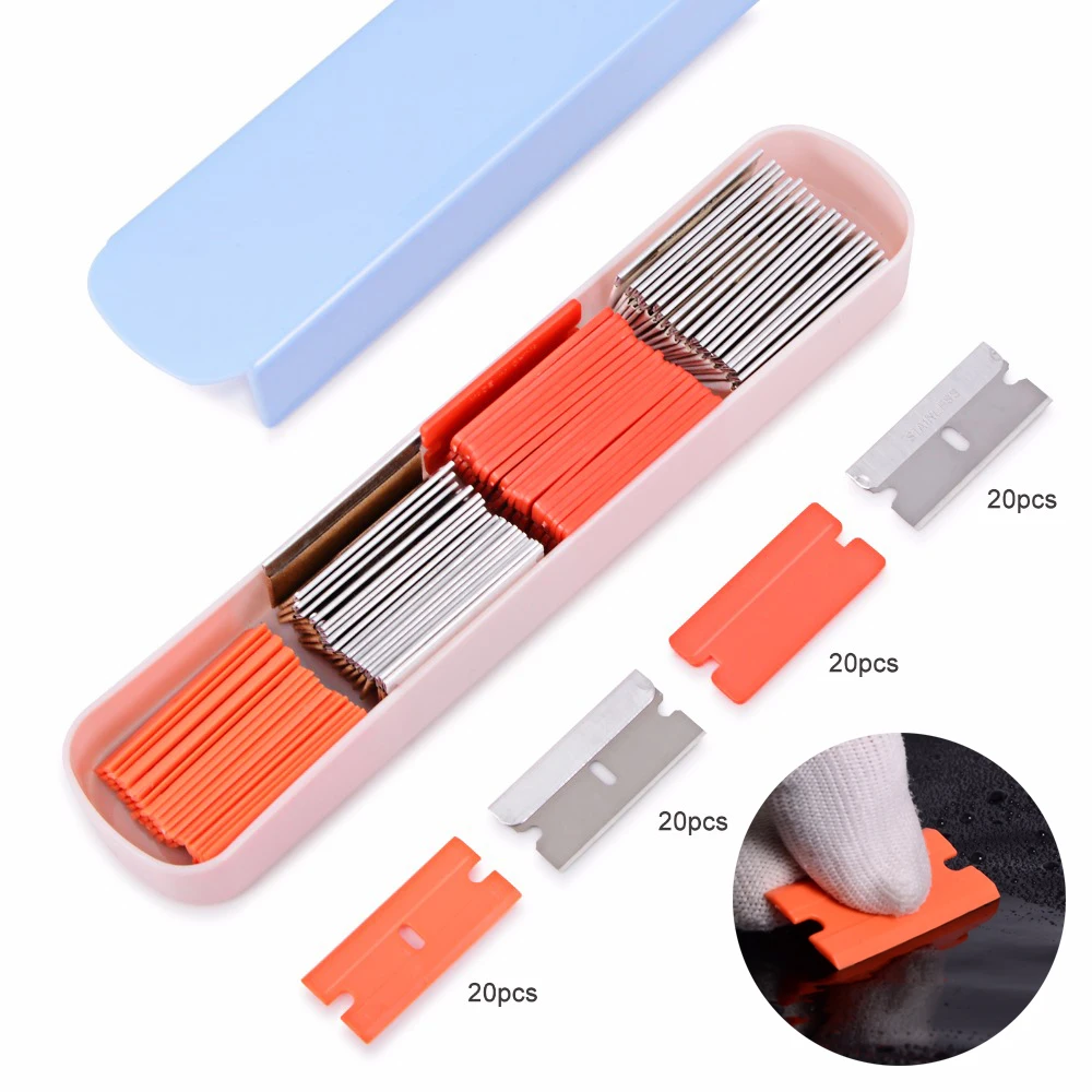 EHDIS 80pcs Double Edged Razor Scraper Blade Window Glass Tinting Cleaner Carbon Fiber Vinyl Car Wrap Squeegee Replacement Blade
EHDIS 80pcs Double Edged Razor Scraper Blade Window Glass Tinting Cleaner Carbon Fiber Vinyl Car Wrap Squeegee Replacement Blade
