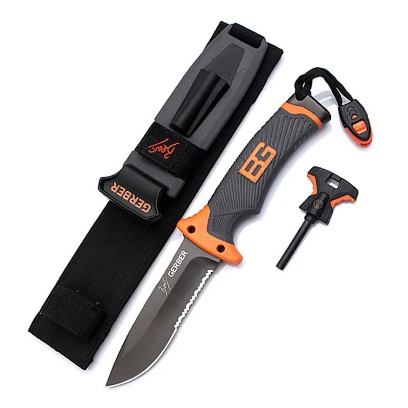 Sharp fixed Blade Hunting Knife Gray Titanium Camping Survival Tactical Knife Diving Paratroopers Half Teeth Pocket +ABS Sheath
Sharp fixed Blade Hunting Knife Gray Titanium Camping Survival Tactical Knife Diving Paratroopers Half Teeth Pocket +ABS Sheath