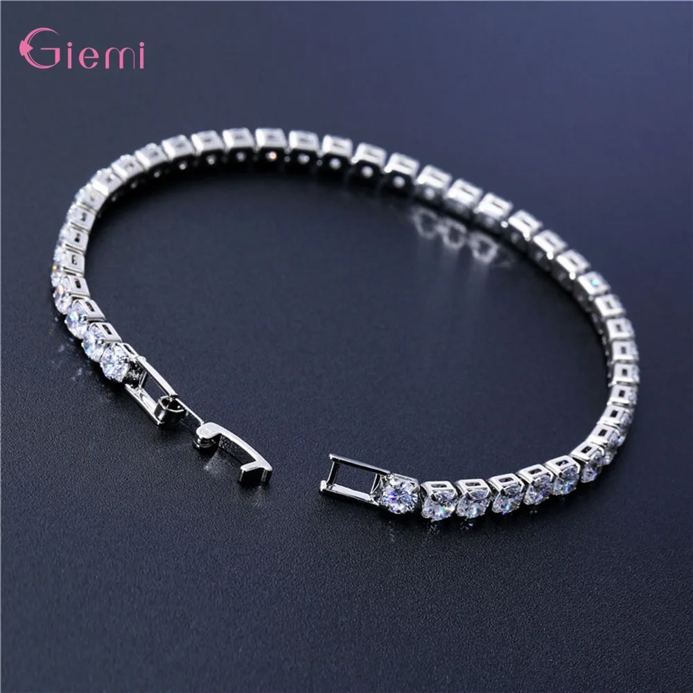 Фото Charm Bracelets 925 Sterling Silver Fashion Jewelry For Decoration Crystal Toggle-clasps Girls Women Party Birthday 20 Colours | Украшения