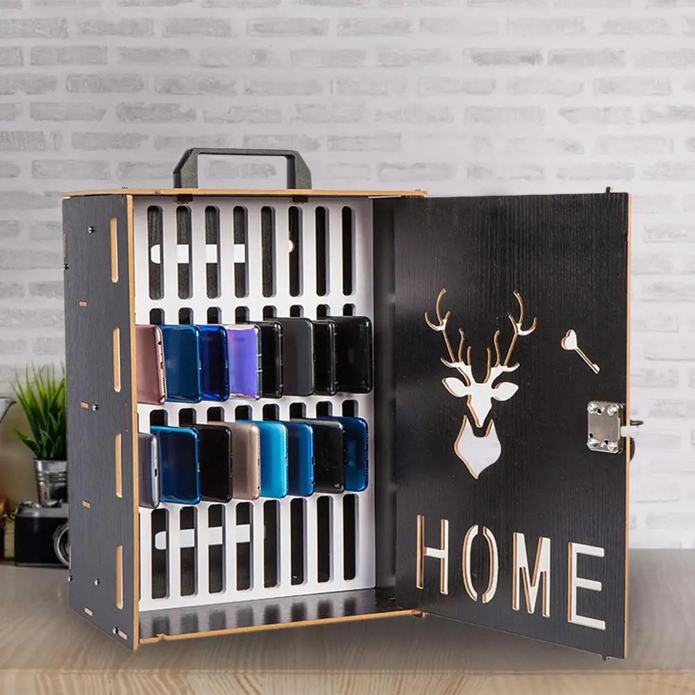 Mobile Phone Storage Box Storage Safe Box Office Conference Desktop Multi-lattice Employee Storage Shelf Gadgets With Locked