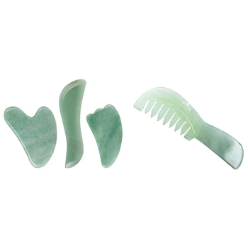3Pcs Gua Sha Massage Tool, Traditional Chinese Spa Acupuncture & 1Pcs Jade Scraping Comb for Head Soothing Nerve
3Pcs Gua Sha Massage Tool, Traditional Chinese Spa Acupuncture & 1Pcs Jade Scraping Comb for Head Soothing Nerve