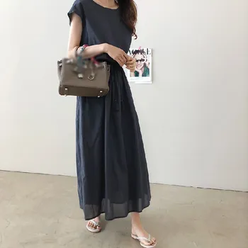 2019 Summer Women Loose Cotton Maxi Dress O-Neck Vintage Short Sleeve Sashes Plus Size Dress Holiday Sundress Beach Dress
2019 Summer Women Loose Cotton Maxi Dress O-Neck Vintage Short Sleeve Sashes Plus Size Dress Holiday Sundress Beach Dress