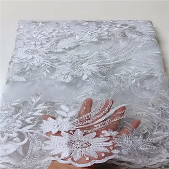 2020 New Design African Organza Lace sequins white High quality French Gold Line Tulle Lace Nigerian Lace Fabric Wedding Dress
2020 New Design African Organza Lace sequins white High quality French Gold Line Tulle Lace Nigerian Lace Fabric Wedding Dress