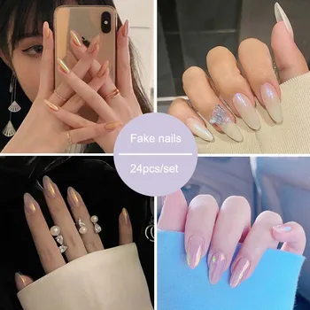 24 Pcs/set Fake Nails Press on FingerNail False Nail Aurora Wearable Nails Removable Western Style Nail Tips with Glue Nails Art
24 Pcs/set Fake Nails Press on FingerNail False Nail Aurora Wearable Nails Removable Western Style Nail Tips with Glue Nails Art