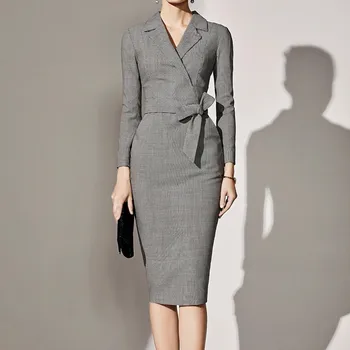 Spring Winter Ladies Dress 2019 Work Pencil Dress Long Sleeve Midi Slim Women Dresses Office Dress Bodycon Sashes Vestido#J30 
Spring Winter Ladies Dress 2019 Work Pencil Dress Long Sleeve Midi Slim Women Dresses Office Dress Bodycon Sashes Vestido#J30