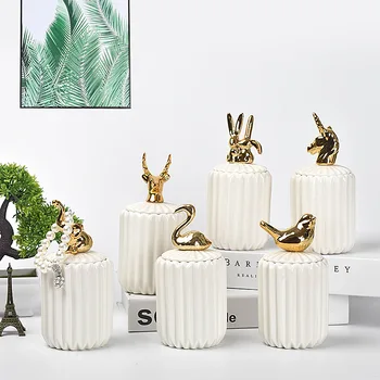 MINI Ceramic Animal Jars with Bear Rabbit Cover Spices Candy Tank Container Coffee Jewelry Kitchen Organizer Decoration Craft
MINI Ceramic Animal Jars with Bear Rabbit Cover Spices Candy Tank Container Coffee Jewelry Kitchen Organizer Decoration Craft