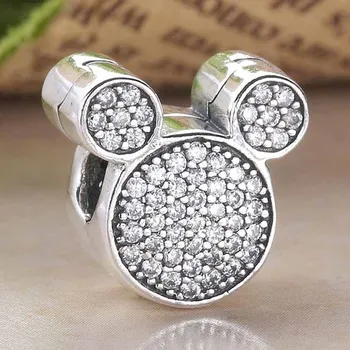 Original Pave Mickey With Crystal Clip Stopper Beads Fit 925 Sterling Silver Bead Charm Pandora Bracelet DIY Jewelry 
Original Pave Mickey With Crystal Clip Stopper Beads Fit 925 Sterling Silver Bead Charm Pandora Bracelet DIY Jewelry