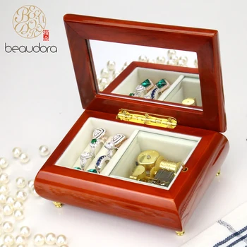 BEAUDORA Glossy Lacquer Cherry Wood Musical Jewelry Box Golden Music Movement Holiday Gift for Girl Lady
BEAUDORA Glossy Lacquer Cherry Wood Musical Jewelry Box Golden Music Movement Holiday Gift for Girl Lady