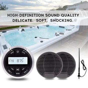 Marine Stereo Audio Bluetooth Radio Receiver FM AM Car MP3 Player For Motorcycle Yacht ATV UTV+3 inch Waterproof Speaker+Antenna 
Marine Stereo Audio Bluetooth Radio Receiver FM AM Car MP3 Player For Motorcycle Yacht ATV UTV+3 inch Waterproof Speaker+Antenna