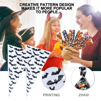 100/200PCs Halloween Cone Bags Triangle Candy Packaging Bags Halloween Party Festival Gift Favors Bags Bat Pumpkin Pattern
100/200PCs Halloween Cone Bags Triangle Candy Packaging Bags Halloween Party Festival Gift Favors Bags Bat Pumpkin Pattern