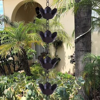 1 Meter 5 Lotus Cups Rain Chain For Gutter Downspout Copper Rain Chain Bell 
1 Meter 5 Lotus Cups Rain Chain For Gutter Downspout Copper Rain Chain Bell